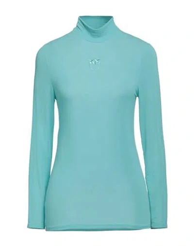 Pinko Woman Turtleneck Turquoise Size M Viscose, Polyamide, Cashmere, Elastane In Blue