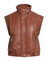 Pinko Woman Vest Brown Size S Sheepskin In Brown