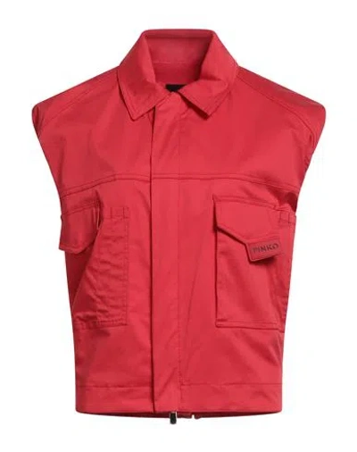 Pinko Woman Vest Red Size L Cotton, Elastane