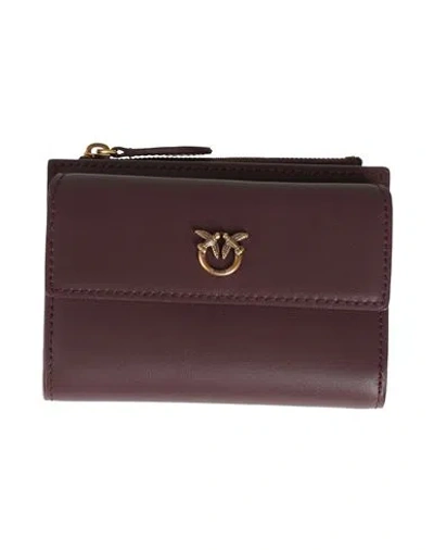 Pinko Woman Wallet Chocolate Brown Size - Calfskin