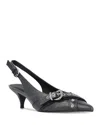 PINKO WOMEN'S ADA POINTED TOE STUD & EYELET KITTEN HEEL SLINGBACK PUMPS