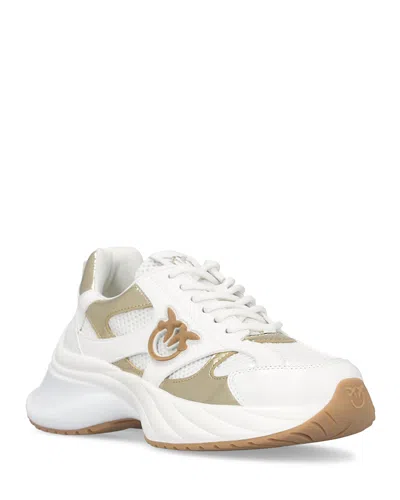 Pinko Women's Ariel Lace Up Sneakers In White/platinum