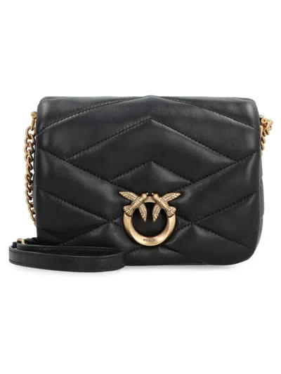 Pinko Love Click Puff Baby Bag In Nero-antique Gold