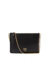 Pinko Ladies Logo-plaque Leather Satchel Bag In Black