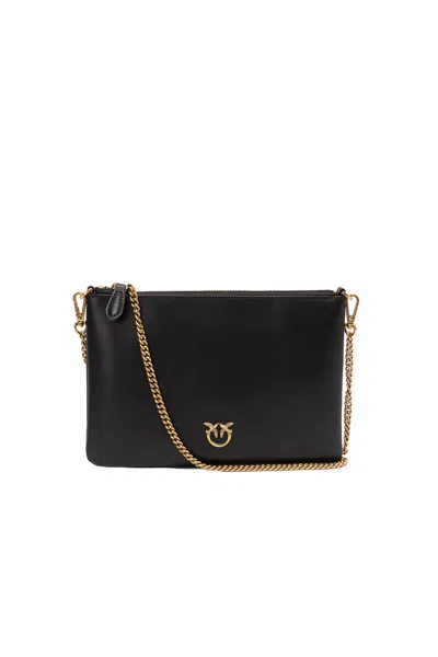 PINKO WOMEN'S BAG PINKO 100455A0F1 BLACK/OLD GOLD