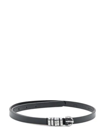 PINKO WOMEN BLACK SOLID RING EMBELLISHED BELT