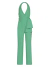 Pinko Halterneck Open-back Jumpsuit In Green