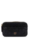 Pinko Ini Camera Bag With Love Birds Motif In Black