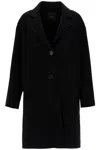 Pinko Double Wool Coat With Screwdriver Design In Nero