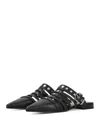 Pinko Pointed Nappa Leather Slippers With Straps