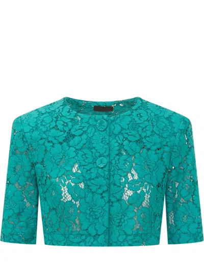 Pinko Green Floral Round Neck Jacket