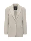 Pinko Grey Notched Lapel Blazer In Grey