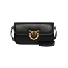 Pinko Small Love Bag Box Crossbody Bag In Nappa Leather In Black