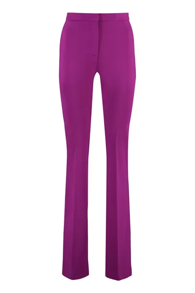 Pinko High Waist Flared Trousers In Purple