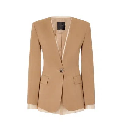 Pinko Women's Jackets  - Chicken Stretch Linen Jacket - Brown