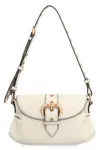 Pinko Jolene Small Shoulder Bag With Heart Buckle In Ivory