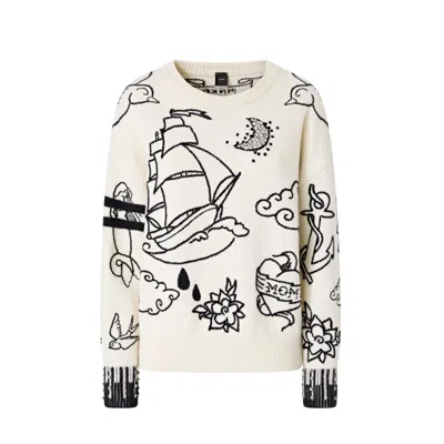 PINKO WOMEN'S KNITWEAR PINKO - ANDROS MESH CORDON - WHITE