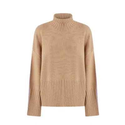 PINKO WOMEN'S KNITWEAR PINKO - BEARD KNITTED CORD - CAMEL