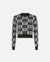 Pinko Gypsies Cropped Sweater Black/white In Multi
