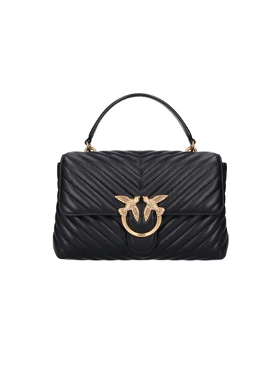 Pinko Women's Leather Shoulder Bag With Cotton Lining In Black