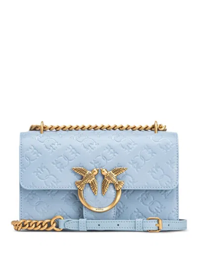 Pinko Women's Light Blue Calf Leather Bag In Light Blue,gold