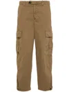 Pinko Gabardine Cargo Trousers Utility Pockets In Brown