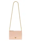 Pinko Logo Plaque Chain-linked Clutch Bag In Pink