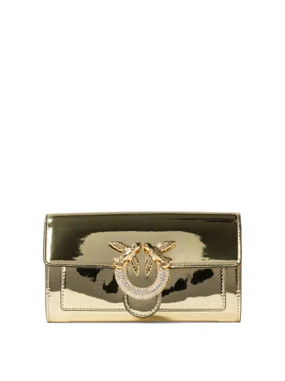 Pinko Women's "love One" Crossbody Wallet In Gold