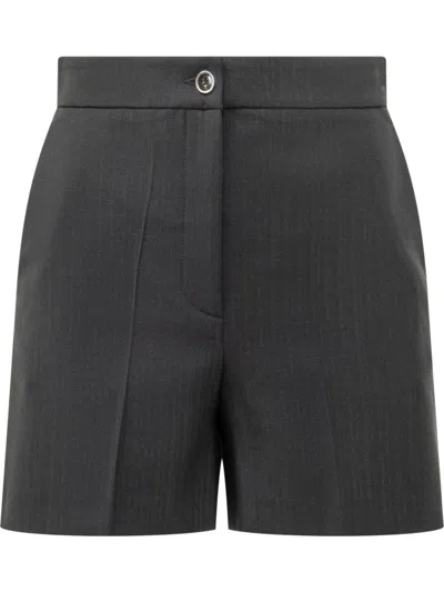 Pinko Navy Blue Solid Shorts In Black