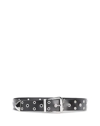 Pinko Women's Nazca Vitello Belt In Limo Black/shiny Nickel