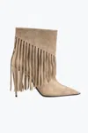 Pinko Woman Ankle Boots Beige Size 6 Leather In Multi