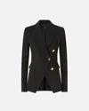 Pinko Structured Blazer With Long Sleeves And Notched Lapels In Black