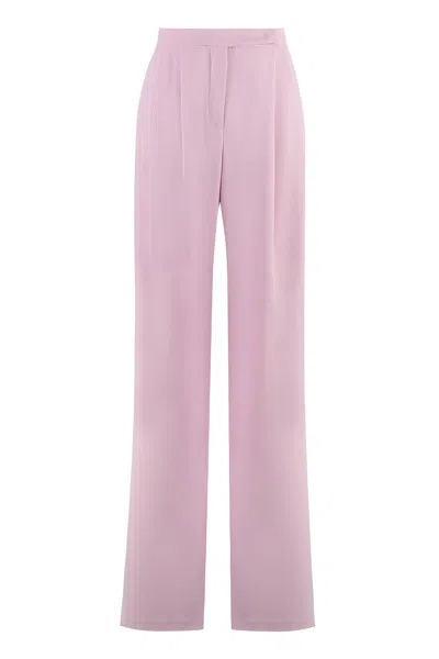 Pinko Women's Pink High-waisted Wide-leg Trousers For Ss24