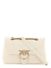 Pinko Women's Silk Leather Shoulder Bag With Golden Chain In White
