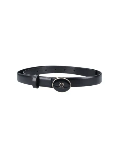 Pinko Women's Studded Belt With Sleek Buckle In Black