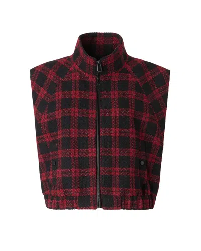 Pinko Women's Tailored Cropped Jacket With Satin Finish Lining In Nero/rosso