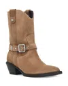 Pinko Texan-style Suede Ankle Boots With Heel In Brown