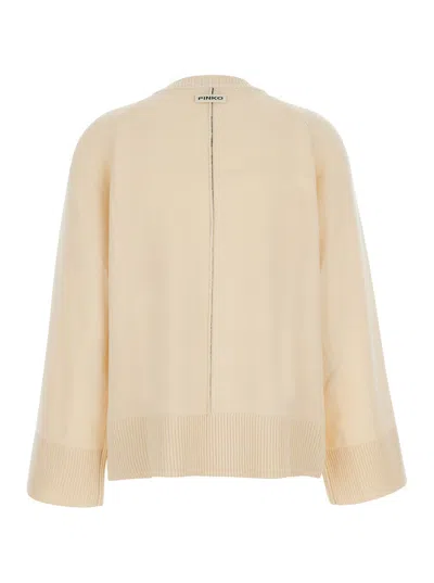 Pinko Women's V-neck Wool & Cashmere Sweater With Ribbed Finishes In Nude