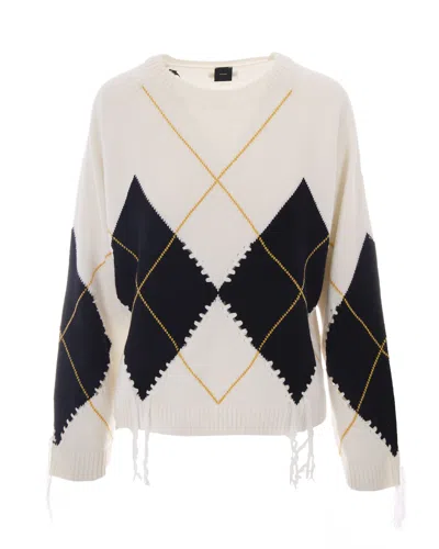 Pinko Women's Wool Blend Sweater In Panna/nero