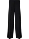 Pinko Blue Flared Wool Blend Benedetti Pants In Black