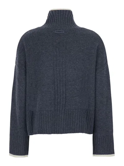 Pinko Wool And Cashmere Blend Sweater In Gray