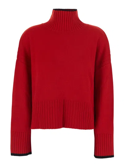 Pinko Wool And Cashmere Blend Sweater In Red