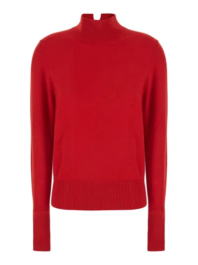Pinko Wool And Cashmere Blend Sweater In Red