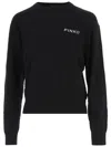Pinko Love Bird Motif Black Sweater With Round Neck And Long Sleeves In Black