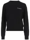 Pinko Love Bird Motif Black Sweater With Round Neck And Long Sleeves In Black