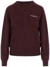 Pinko Logo Sweater In Burgundy