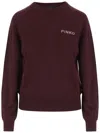Pinko Logo Sweater In Burgundy