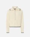 Pinko Wool And Cashmere Sweater With Zip In Neutral