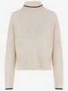 Pinko Falkland Wool And Cashmere Turtleneck Sweater In Neutral
