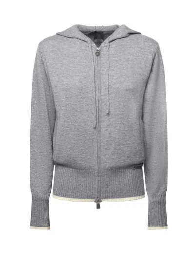 PINKO WOOL AND CASHMERE ZIP-UP CARDIGAN